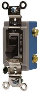 Hubbell Wiring Device-Kellems 2 Pole, 120 to 277 VAC, 15 Amp, Industrial Grade Toggle Wall Switch Brown, 1 Phase, -40 to 239° F, 4-1/16" x 1-5/16" HBL1202 - 54031778