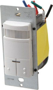 Leviton 2,100 Square Ft. Coverage, Infrared Occupancy Sensor Wall Switch 1,800 at 120 V Incandescent, 1,200 at 120 V and 2,700 at 277 V Fluorescent, 120 to 277 VAC, White ODS0D-IDW - 72527153