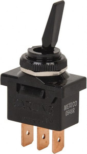 GC/Waldom Electronics SPDT Medium Duty On-On Toggle Switch Spade Terminal, Paddle Handle Actuator, 1/2 hp at 125/250 VAC hp, 125 VAC at 10 A & 250 VAC at 5 A 35-182 - 06489397