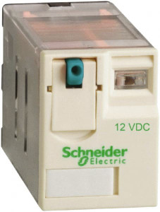 Schneider Electric 3,750 VA Power Rating, Electromechanical Plug-in General Purpose Relay 15 Amp at 250 VAC & 28 VDC, 2CO, 12 VDC RPM22JD - 69651990