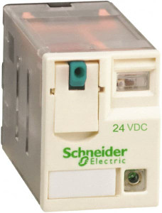 Square D 8 Pins, Ice Cube Electromechanical Plug-in General Purpose Relay 12 Amp at 277 V, DPDT, 24 VDC, 21mm Wide x 40mm High x 27mm Deep RXM2AB2BD - 68618388