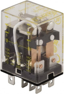 Square D 1/2 hp at 240 Volt & 1/3 hp at 120 Volt, Electromechanical Plug-in General Purpose Relay 10 Amp at 240 VAC, DPDT, 120 VAC at 50/60 Hz 8501RS42V20 - 40750119