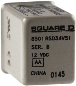 Square D Electromechanical Plug-in General Purpose Relay 5 Amp at 240 VAC, 4PDT, 12 VDC 8501RSD34V51 - 69535466