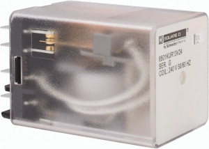 Square D 11 Pins, 1 hp at 277 Volt & 1/3 hp at 120 Volt, 3 VA Power Rating, Square Electromechanical Plug-in General Purpose Relay 10 Amp at 250 VAC, 3PDT, 240 VAC at 50/60 Hz, 34.9mm Wide x 50mm High x 35.4mm Deep 8501KUR13V24 - 69682920