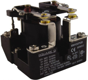 Square D 1-1/2 hp, 10 VA Power Rating, Electromechanical Screw Clamp General Purpose Relay 40 at 277 VAC & 5 at 600 V, DPST, 240 VAC at 50/60 Hz, 63.6mm Wide x 49.6mm High x 63.2mm Deep 8501CO7V24 - 69655686