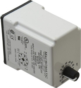 Macromatic 8 Pin, Multiple Range DPDT Time Delay Relay 10 Contact Amp, 120 VAC/VDC, Knob TR-50522-07 - 77981553