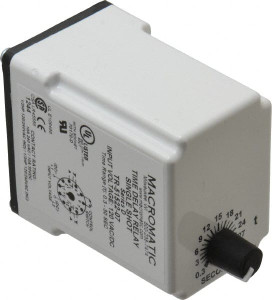 Macromatic 11 Pin, Multiple Range DPDT Time Delay Relay 10 Contact Amp, 120 VAC/VDC, Knob TR-51522-07 - 77981652