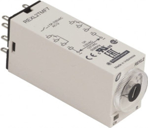 Schneider Electric 8 Pin, 100 hr Delay, Multiple Range DPDT Time Delay Relay 5 Contact Amp, 120 VAC, Knob REXL2TMF7 - 69679801