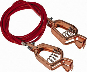 Hubbell 19 AWG, 5 Ft., Alligator Clip, Grounding Cable with Clamps Noninsulated, Includes 2 Alligator Clips, Federal Specification A-A-59466-010 GCSP-AA-05 - 03384062