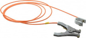 Hubbell 19 AWG, 10 Ft., C-Clamp, Hand Clamp, Grounding Cable with Clamps Orange GCSI-HC-10 - 03384443