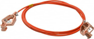 Hubbell 19 AWG, 10 Ft., Alligator Clip, Grounding Cable with Clamps Orange, Includes 2 Alligator Clips, Federal Specification A-A-59466-010 GCSI-AA-10 - 03384104