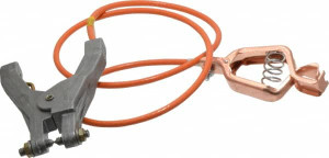 Hubbell 19 AWG, 3 Ft., Alligator Clip, Hand Clamp, Grounding Cable with Clamps Orange, Federal Specification A-A-59466-010 GCSI-AH-03 - 03384286