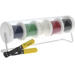 Alpha Wire 22 AWG, 7 Strand, 500 ft. OAL, Hook Up Wire Black, Blue, Green, Red & White PVC Jacket, 0.065" Diam HUKIT20 NC032 - 62253208