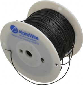Alpha Wire 20 AWG, 10 Strand, 305 m OAL, Tinned Copper Hook Up Wire Black PVC Jacket, 0.069" Diam 3053 BK001 - 62129168