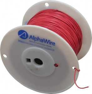 Alpha Wire 20 AWG, 10 Strand, 305 m OAL, Tinned Copper Hook Up Wire Red PVC Jacket, 0.069" Diam 3053 RD001 - 62129184