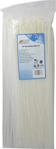 Made in USA 14-1/4" Long Natural (Color) Nylon Standard Cable Tie 40 Lb Tensile Strength, 1.37mm Thick, 101.6mm Max Bundle Diam AR14-40-9-C-MSC - 04874806