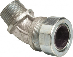 Crouse-Hinds 0.75 to 0.85" Liquidtight Elbow Strain Relief Cord Grip 3/4 NPT, 2-7/16" OAL, Malleable Iron CG7545 850 - 04504668