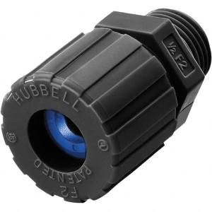 Hubbell Wiring Device-Kellems 0.5 to 0.38" General Straight Strain Relief Cord Grip 3/4 NPT, 2.15" OAL, Nylon SHC2035CR - 94261906