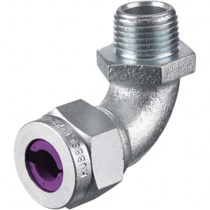 Hubbell Wiring Device-Kellems 0.75 to 0.88" General Elbow Strain Relief Cord Grip 3/4 NPT, 2.35" OAL, Zinc-Plated Steel NHC1038ZP - 96193230