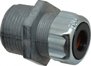 Thomas & Betts 0.375 to 0.5" Liquidtight Straight Strain Relief Cord Grip 1 NPT, 1-23/32" OAL, Zinc 2542 - 54059902