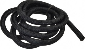 Techflex Black Braided Cable Sleeve 10 ft. Coil Length, -103 to 257°F F6N0.50-10 - 71403976