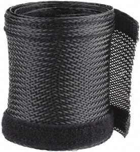 Techflex Black Braided Cable Sleeve 3 ft. Coil Length, -103 to 257°F FWN1.25BK3 - 03079621