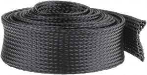 Techflex Black Braided Expandable Cable Sleeve 10 ft. Coil Length, -103 to 257°F PTN1.50BK10 - 03080157