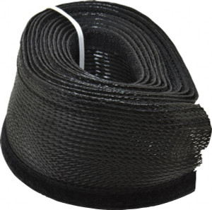 Techflex Black Braided Cable Sleeve 10 ft. Coil Length, -103 to 257°F FWN1.25BK10 - 03079597