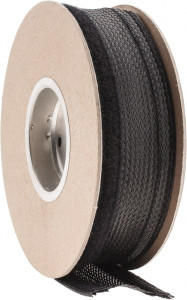Techflex Black Braided Cable Sleeve 25 ft. Coil Length, -103 to 257°F FWN0.75BK25 - 03079571