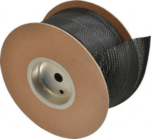 Techflex Black Braided Cable Sleeve 25 ft. Coil Length, -103 to 257°F FWN2.00BK25 - 03079654