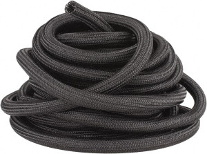 Techflex Black Braided Cable Sleeve 50 ft. Coil Length, -103 to 257°F F6N1.00-50 - 71404040