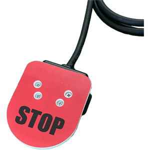 MAKESafe Hip-Check Stop Switch (Paddle Switch), Text: Stop, Color: Red - HCS