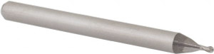 Accupro 0.038" Diam, 0.057" LOC, 2 Flute Solid Carbide Ball End Mill Uncoated, Single End, 1-1/2" OAL, 1/8" Shank Diam, Spiral Flute 6500619 - 61723995