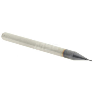 Accupro 0.018" Diam, 0.054" LOC, 2 Flute Solid Carbide Ball End Mill AlTiN Finish, Single End, 1-1/2" OAL, 1/8" Shank Diam, Spiral Flute 6500433 - 52441441
