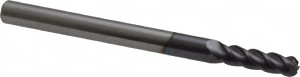 Accupro 3.5mm Diam, 12mm LOC, 4 Flute Solid Carbide Ball End Mill AlTiN Finish, Single End, 50mm OAL, 4mm Shank Diam, Spiral Flute 12184579 - 76489707 Accupro 3.5mm Diam, 12mm LOC, 4 Flute Solid Carbide Ball End Mill AlTiN Finish, Single End, 50mm OAL, 4mm Shank Diam, Spiral Flute 12184579 - 76489707