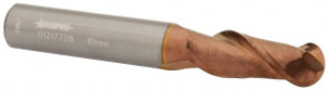 Accupro 10mm Diam, 25mm LOC, 2 Flute Solid Carbide Ball End Mill TiCN Finish, Single End, 70mm OAL, 10mm Shank Diam, Spiral Flute 12184004 - 01217728