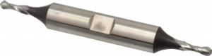 Cleveland 1/8" Diam, 3/8" LOC, 2 Flute High Speed Steel Ball End Mill Uncoated, Double End, 3-1/16" OAL, 3/8" Shank Diam, Spiral Flute C42184 - 87404018