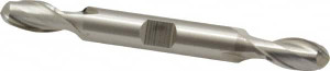 Cleveland 11/32" Diam, 9/16" LOC, 2 Flute High Speed Steel Ball End Mill Uncoated, Double End, 3-1/2" OAL, 3/8" Shank Diam, Spiral Flute C39139 - 87404273