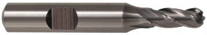 Cleveland 1-1/4" Diam, 2" LOC, 4 Flute High Speed Steel Ball End Mill Uncoated, Single End, 4-1/2" OAL, 1-1/4" Shank Diam, Spiral Flute C41312 - 87409637