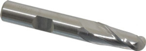 Hertel 10mm Diam, 13/16" LOC, 2 Flute Cobalt Ball End Mill Uncoated, Single End, 2-1/2" OAL, 3/8" Shank Diam 12912 - 89332555