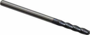 Niagara Cutter 1/8" Diam, 5/8" LOC, 4 Flute Solid Carbide Ball End Mill TiAlN Finish, Single End, 2" OAL, 1/8" Shank Diam, Spiral Flute 17001830 - 88787031
