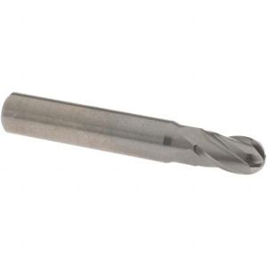 OSG 7mm Diam, 12mm LOC, 4 Flute Solid Carbide Ball End Mill TiAlN Finish, Single End, 51mm OAL, 8mm Shank Diam, Spiral Flute 414-2756-BN - 55449896