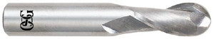 OSG 15/64" Diam, 3/4" LOC, 2 Flute Solid Carbide Ball End Mill Uncoated, Single End, 2-1/2" OAL, 1/4" Shank Diam, Spiral Flute 402-2344-BN - 02565380
