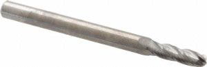 KYOCERA SGS 7/64" Diam, 3/8" LOC, 4 Flute Solid Carbide Ball End Mill Uncoated, Single End, 1-1/2" OAL, 1/8" Shank Diam, Spiral Flute 30114 - 32139073 KYOCERA SGS 7/64" Diam, 3/8" LOC, 4 Flute Solid Carbide Ball End Mill Uncoated, Single End, 1-1/2" OAL, 1/8" Shank Diam, Spiral Flute 30114 - 32139073