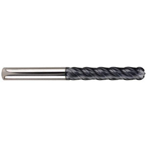KYOCERA SGS 3/8" Diam, 1-3/4" LOC, 4 Flute Solid Carbide Ball End Mill AlTiN Finish, Single End, 4" OAL, 3/8" Shank Diam, Spiral Flute 70454 - 66742289
