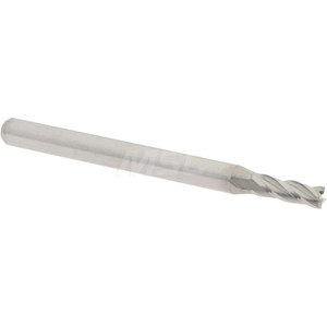 Accupro 3/32" Diam 4 Flute Solid Carbide 0.005" Corner Radius End Mill Uncoated, 1-1/2" OAL, 9/32" LOC, 1/8" Shank Diam, 30° Helix, RH Cut, RH Flute, Centercutting 12176910 - 58716382