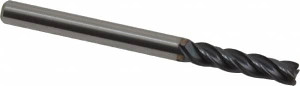 Accupro 1/8" Diam 4 Flute Solid Carbide 0.01" Chamfer Width Corner Chamfer End Mill nACRo Finish, 1-1/2" OAL, 1/2" LOC, 1/8" Shank Diam, Variable° Helix, RH Cut, RH Flute, Centercutting 4461250C15 - 55171458