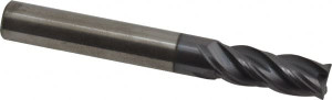 Accupro 5/16" Diam 4 Flute Solid Carbide 0.01" Chamfer Width Corner Chamfer End Mill AlTiN Finish, 2" OAL, 7/16" LOC, 5/16" Shank Diam, Variable° Helix, RH Cut, RH Flute, Centercutting 446TS3125C11 - 82892357