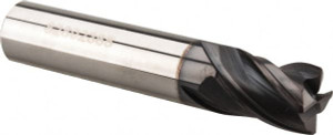 Accupro 3/8" Diam 4 Flute Solid Carbide 0.015" Chamfer Width Corner Chamfer End Mill AlTiN Finish, 2" OAL, 1/2" LOC, 3/8" Shank Diam, Variable° Helix, RH Cut, RH Flute, Centercutting 446TS3750C11 - 82892365