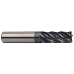 Accupro 1/4" Diam 5 Flute Solid Carbide 0.02" Corner Radius End Mill AlTiN Finish, 4" OAL, 3/4" LOC, 1/4" Shank Diam, 37° Helix, RH Cut, RH Flute, Centercutting 537L2500-020C11 - 87659686